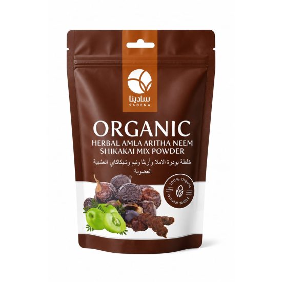Sadina Organic Herbal Blend of Amla, Aritha, Neem & Shikakai Powder – 100 g Sadina Organic Herbal Blend of Amla, Aritha, Neem & Shikakai Powder – 100 g