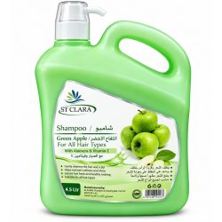 ST CLARA Green Apple Shampoo with Aloe Vera &amp; Vitamin E for All Hair Types 4.5 L
