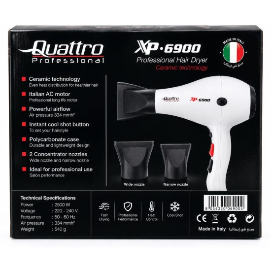 Quattro Professional XP-6900 Professional Hair Dryer 2500W