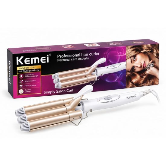 Kemei KM-1010 Triple Barrel Hair Curler