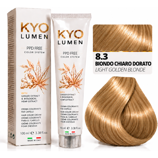 صبغة شعر KYO LUMEN الدائمة – PPD FREE اللون ألاشقر الفاتح وتدرجاته