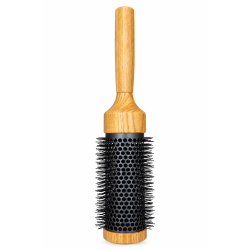 Round Hair Styling &amp; Blow Drying Brush with Wooden Handle