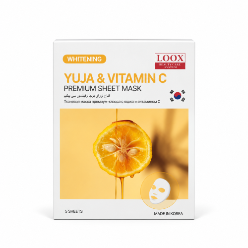 LOOX Yuja & Vitamin C Premium Whitening Sheet Mask – 5 Sheets