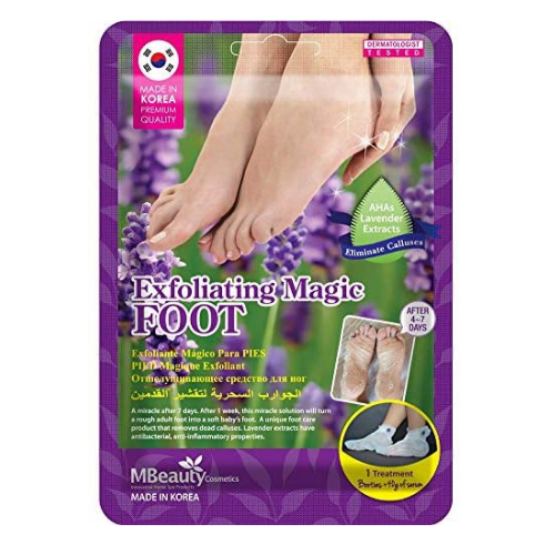 MBeauty Exfoliating Magic Foot Booties with Lavender & AHAs – Premium Home Spa Treatment – 1 Pair 