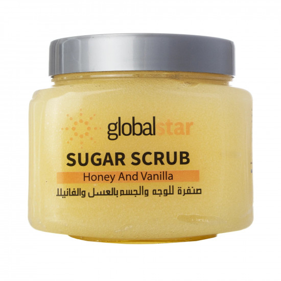 Global Star Sugar Scrub with Honey & Vanilla – Natural Exfoliator & Purifying Cleanser for Face & Body – 600ml Bulk Size Global Star Sugar Scrub with Honey & Vanilla – Natural Exfoliator & Purifying Cleanser for Face & Body – 600ml Bulk Size