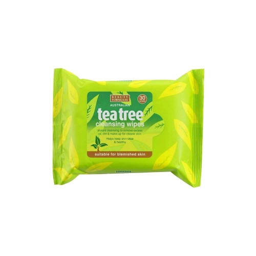Beauty Formulas Australian Tea Tree Cleansing Wipes – 30 Wipes