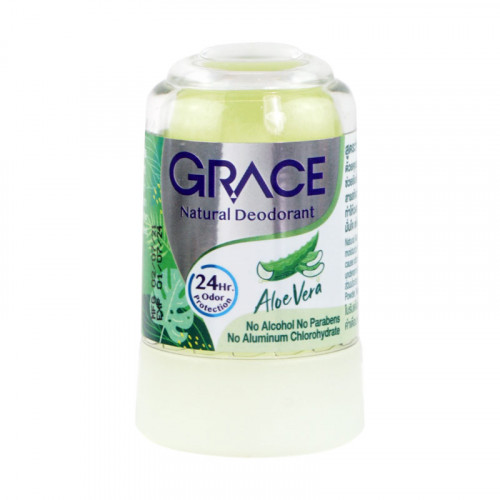 حجر الكريستال الطبيعي مزيل العرق جريس Grace بخلاصة الصبار – حماية 24 ساعة حجر الكريستال الطبيعي مزيل العرق جريس Grace بخلاصة الصبار – حماية 24 ساعة