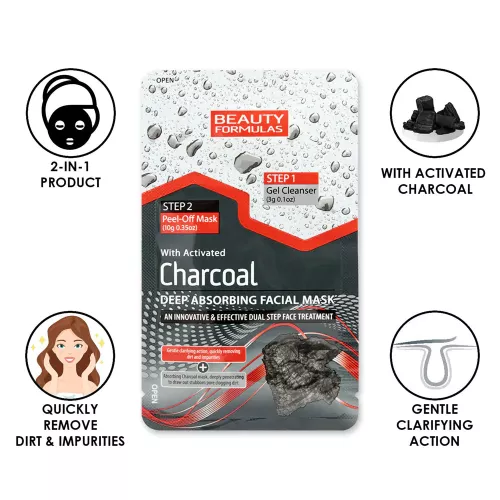 Beauty Formulas Activated Charcoal Dual-Step Facial Treatment