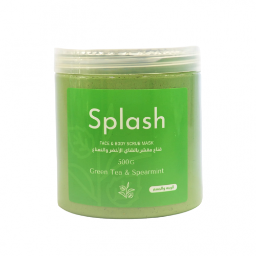 قناع ومقشر سبلاش Splash بالشاي الأخضر والنعناع للوجه والجسم - 500 مل
