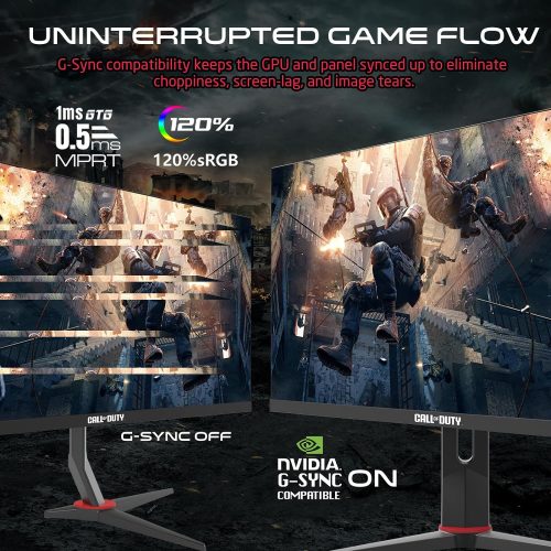 شاشة العاب جيم اون GAMEON | بدقة FHD (1920×1080) | مقاس 27 انش | من جيم اون GAMEON | لوحة  IPS | استجابة 1 مللي ثانية | معدل تحديث 180 هرتز | طراز COD27FHD180IPS
