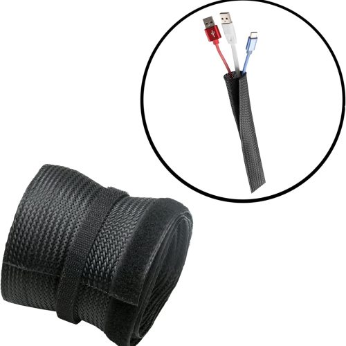 GAMEON GO-5374 Flexible Cable Wrap Sleeve with Hook and Loop Fastener - 85mm/3.3" Width - Black GAMEON GO-5374 Flexible Cable Wrap Sleeve with Hook and Loop Fastener - 85mm/3.3" Width - Black