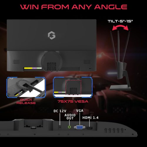 شاشة العاب جيم اون GB24F75 مقاس 24 هرتز 75 هرتز GAMEON GB24F75 Basic Series Gaming Monitor FHD VA Panel, 75Hz, 5ms Built-in Speakers, Support PS5 Black شاشة العاب جيم اون GB24F75 مقاس 24 هرتز 75 هرتز GAMEON GB24F75 Basic Series Gaming Monitor FHD VA Panel, 75Hz, 5ms Built-in Speakers, Support PS5 Black