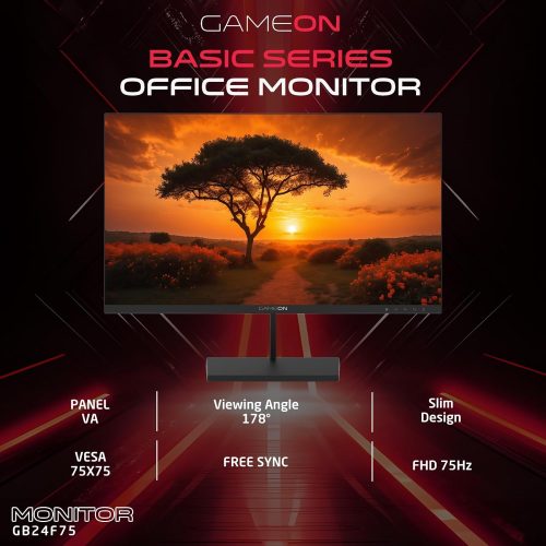 شاشة العاب جيم اون GB24F75 مقاس 24 هرتز 75 هرتز GAMEON GB24F75 Basic Series Gaming Monitor FHD VA Panel, 75Hz, 5ms Built-in Speakers, Support PS5 Black شاشة العاب جيم اون GB24F75 مقاس 24 هرتز 75 هرتز GAMEON GB24F75 Basic Series Gaming Monitor FHD VA Panel, 75Hz, 5ms Built-in Speakers, Support PS5 Black