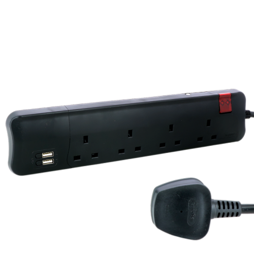 Legrand Extension Cod 4 Way+2USB 3m Black - 698532 Legrand Extension Cod 4 Way+2USB 3m Black - 698532