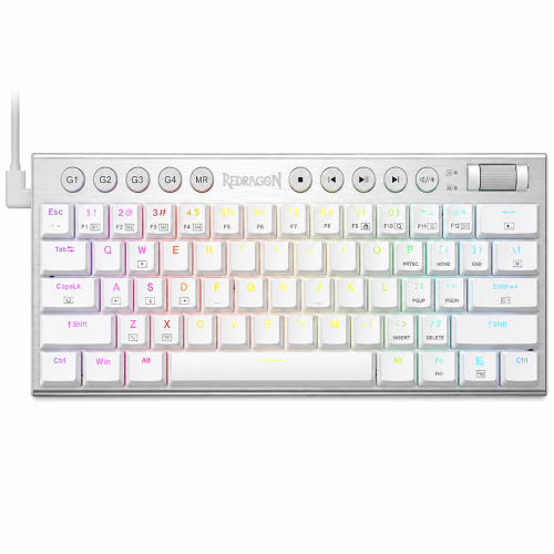 Redragon Horus Mini K632 RGB 60% Mechanical Gaming Keyboard White – Red Switch