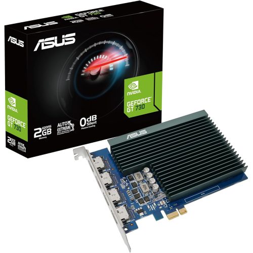 ASUS GeForce GT 730 2GB GDDR5 Silent Graphics Card, 4× HDMI, 4K Multi-Monitor Support ASUS GeForce GT 730 2GB GDDR5 Silent Graphics Card, 4× HDMI, 4K Multi-Monitor Support