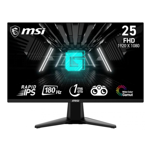 شاشة ام اس اي MSI | بدقة (1920*1080) | مقاس 25 انش | من جيم ام اس أي MSI | لوحة IPS | استجابة 1 مللي ثانية | معدل تحديث 180 هرتز | طراز G255F