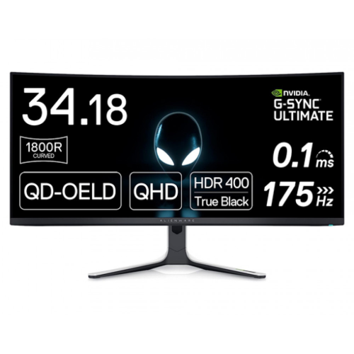 Alienware 34 Inch Curved PC Gaming Monitor, 3440 x 1440p Resolution, Quantum Dot OLED 175Hz True 1ms GTG 1.07 Billion Colors AW3423DW Lunar Light Alienware 34 Inch Curved PC Gaming Monitor, 3440 x 1440p Resolution, Quantum Dot OLED 175Hz True 1ms GTG 1.07 Billion Colors AW3423DW Lunar Light