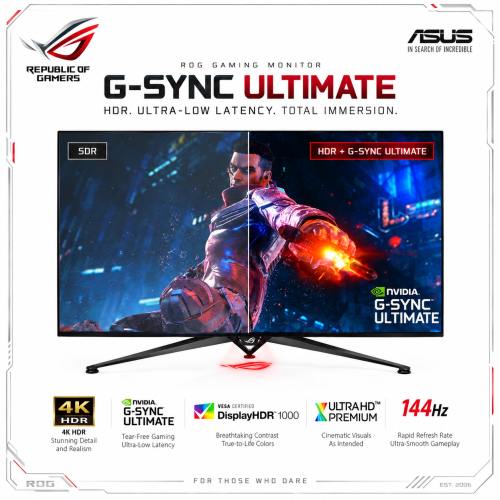 ASUS ROG Swift PG65UQ 65-inch 4K UHD 144Hz HDR Gaming Monitor with NVIDIA G-SYNC Ultimate ASUS ROG Swift PG65UQ 65-inch 4K UHD 144Hz HDR Gaming Monitor with NVIDIA G-SYNC Ultimate