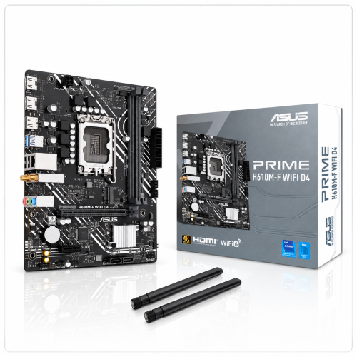 ASUS PRIME H610M-F WIFI D4 Intel H610 LGA1700 DDR4 WiFi 6 PCIe 4.0 Motherboard
