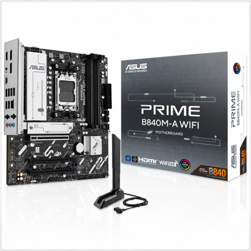 ASUS PRIME B840M-A WIFI AMD B840 AM5 DDR5 WiFi 6E PCIe 4.0 Motherboard ASUS PRIME B840M-A WIFI AMD B840 AM5 DDR5 WiFi 6E PCIe 4.0 Motherboard
