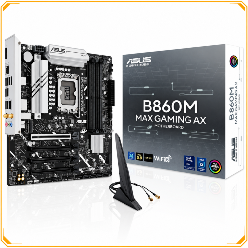 ASUS B860M MAX GAMING AX Intel B860 LGA1851 DDR5 WiFi 6 PCIe 5.0 Motherboard