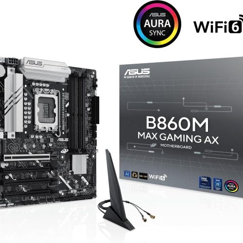 ASUS B860M MAX GAMING AX Intel B860 LGA1851 DDR5 WiFi 6 PCIe 5.0 Motherboard