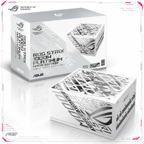 ASUS ROG Strix 1000W Platinum White Edition 1000W 80 PLUS Platinum ATX 3.1 PCIe 5.1 White Power Supply