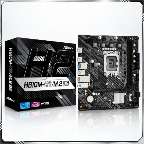 ASRock H610M-H2/M.2 D5 DDR5 Intel LGA 1700 Motherboard ASRock H610M-H2/M.2 D5 DDR5 Intel LGA 1700 Motherboard