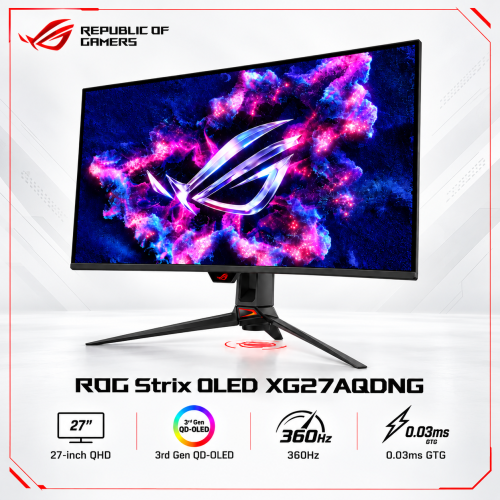 ASUS ROG Strix XG27AQDNG 27" QHD 3rd Gen QD-OLED 360Hz 0.03ms Gaming Monitor ASUS ROG Strix XG27AQDNG 27" QHD 3rd Gen QD-OLED 360Hz 0.03ms Gaming Monitor
