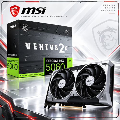 كرت شاشة MSI GeForce RTX 5060 VENTUS 2X OC 8GB GDDR7 كرت شاشة MSI GeForce RTX 5060 VENTUS 2X OC 8GB GDDR7