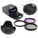طقم فلاتر UV CPL FLD مع هود وغطا للعدسة مقاس 52mm طقم فلاتر UV CPL FLD مع هود وغطا للعدسة مقاس 52mm