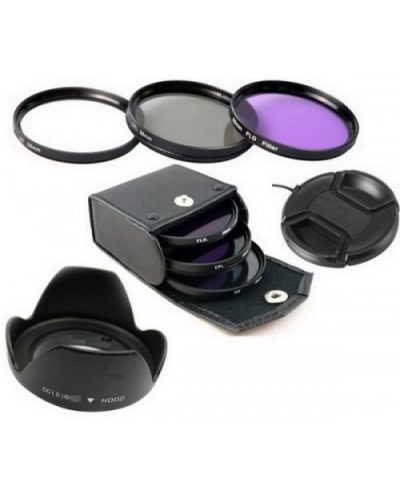 طقم فلاتر UV CPL FLD مع هود وغطا للعدسة مقاس 52mm طقم فلاتر UV CPL FLD مع هود وغطا للعدسة مقاس 52mm
