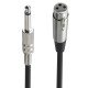 cable 1/4''Jack 6.5mm Male to XLR Female Microphone Mono Cable Foil+Braided Shielded 3M cable 1/4''Jack 6.5mm Male to XLR Female Microphone Mono Cable Foil+Braided Shielded 3M