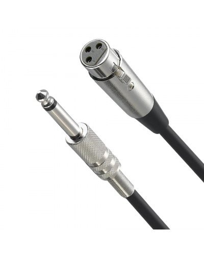 cable 1/4''Jack 6.5mm Male to XLR Female Microphone Mono Cable Foil+Braided Shielded 3M cable 1/4''Jack 6.5mm Male to XLR Female Microphone Mono Cable Foil+Braided Shielded 3M