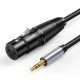 XLR to 3.5mm Audio Cable Microphone Balanced Analog Audio Cord XLR Female to AUX 3.5mm Jack for Computer Phone Speaker Amplifier 5M