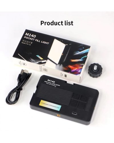 M140 Pocket Fill Light Dimmable 2700-6500k 2000mAh Portable LED Video Light M140 Pocket Fill Light Dimmable 2700-6500k 2000mAh Portable LED Video Light
