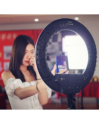 NiceFoto LR-480AII 50W 18″3200-6500K Dimmable Diva LED Ring Light with Stand