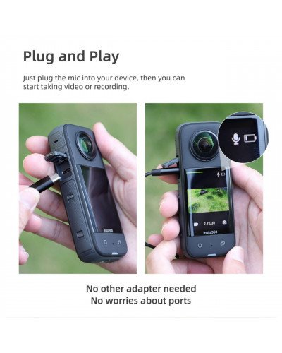 Lavalier Microphone Mini Mic Audio Recording for Insta360 X3 / x2