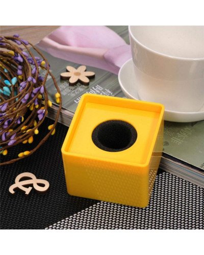 Yellow ABS Mic Microphone Interview Square Logo Flag Station