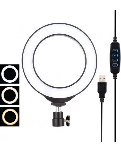 16cm LED Ring Vlogging Photography Video Lights with Mobile Clamp&Light Stand