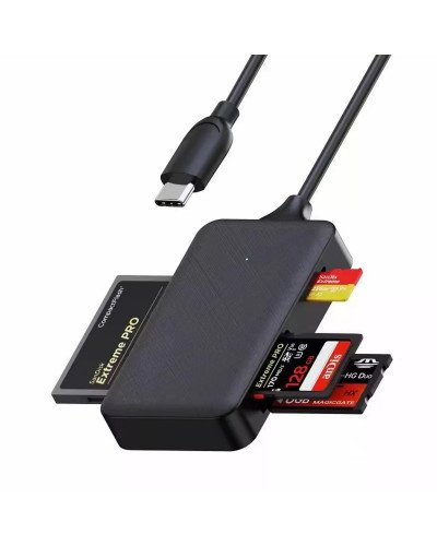 4in1 USB/Type C SD Micro SD TF CF MS Memory Card Reader Adapter