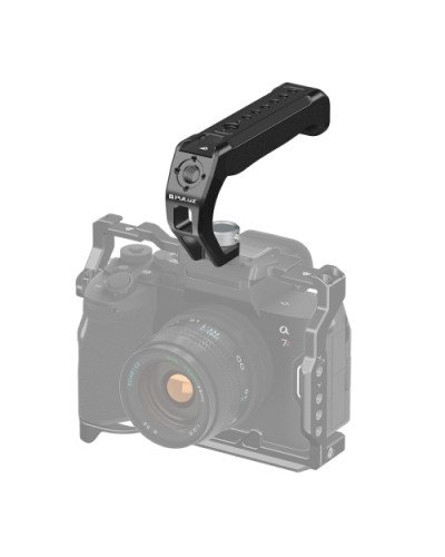 PULUZ Arri Metal Silicone Top Handle with Cold Shoe Mount for Mirrorless Camera Cage Stabilizer