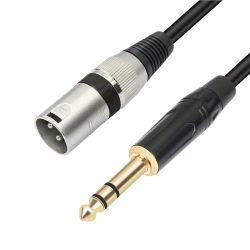 XLR Male To 6.5mm 1/4" TRS Male to XLR Male Balanced Audio Cable 1M