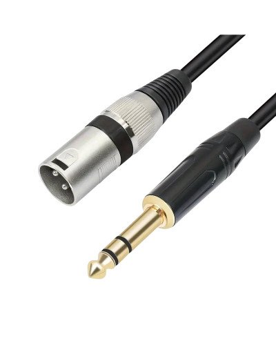 XLR Male To 6.5mm 1/4" TRS Male to XLR Male Balanced Audio Cable 2M