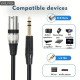 XLR Male To 6.5mm 1/4" TRS Male to XLR Male Balanced Audio Cable 2M