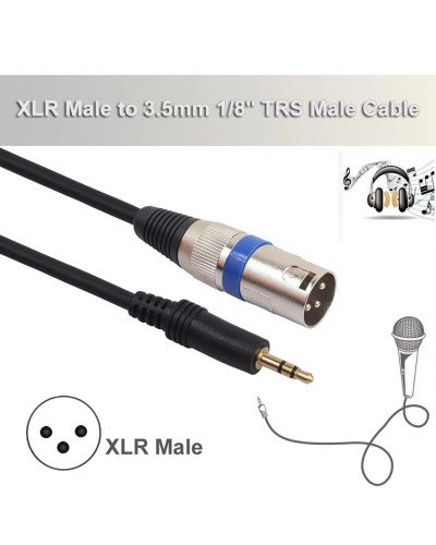 XLR Male To 3.5mm Jake Stereo Male Plug Connector Cable to Microphone XLR Audio 3Pin Jack Speaker 3M