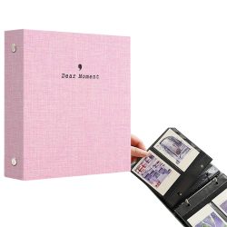 Instax Mini Film Photo Book Album 100 Pockets for Fujifilm Instax Film 7/8/9/10/11/12/Evo (Pink)