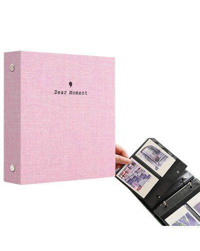 Instax Mini Film Photo Book Album 100 Pockets for Fujifilm Instax Film 7/8/9/10/11/12/Evo (Pink)