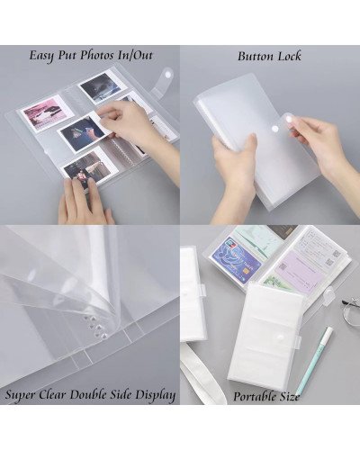 Instax Mini Film Transparent Photo Book Album 120 Pockets for Fujifilm Instax Film 7/8/9/10/11/12/Evo